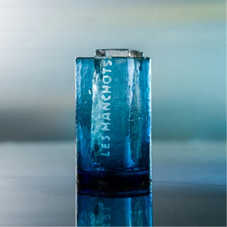 Glaçon transparent gravé Les Manchots