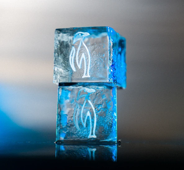 Glaçons cubes personnalisés avec le logo Les Manchots